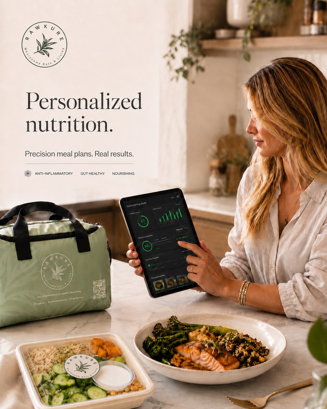 Rawkure member reviewing her personalised nutrition plan in the Neotrium app